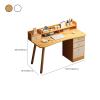 KWOKING Writing Desk 19.69'Wide Drawers Computer Desk Bedroom Junior High School Students Writing Learning Small Apartment Desk White (2 Drawers, 1 Cabinet, 1 Exterior Shelf) 39" L x 20" W x 37" H view 2