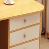 KWOKING Writing Desk 19.69'Wide Drawers Computer Desk Bedroom Junior High School Students Writing Learning Small Apartment Desk White (2 Drawers, 1 Cabinet, 1 Exterior Shelf) 39" L x 20" W x 37" H view 3