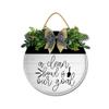 JIBEVEYYI a Clean Bowl is Our Goal Farmhouse Bathroom Wreath for Front Door Sign Home Decor - Funny Wall Hanging Bathroom Signs - Rustic Round Wooden Decoration 1111 Inches view 1