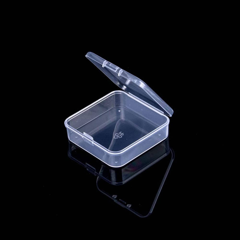 YSJJZRL Square Mini Clear Plastic Storage Containers Box Case with Lids for Small Items and Other Craft Projects (20 Pcs,9.4 * 9.4 * 2.8cm)