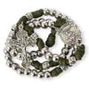 Nazareth Store Green Paracord Rosary Necklace with Silver Alloy Beads, St. Michael Medal Our Father Prayer Beads Pardon Crucifix Catholic Rosary Gift for Men view 1