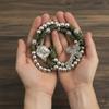 Nazareth Store Green Paracord Rosary Necklace with Silver Alloy Beads, St. Michael Medal Our Father Prayer Beads Pardon Crucifix Catholic Rosary Gift for Men view 4