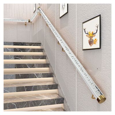 Grab Bars Handrails for Indoor Stairs, 3 Foot/ 4 Ft/ 5 Feet/ 6Ft Long, Clear Acrylic Grab Bar with Gold Bracket, Elderly Disabled Barrier-Free Armrest/Clear/2M/3.9Ft ( Color : Clear , Size : 3M/4.2Ft