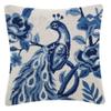 Peking Handicraft Chinoiserie Peacock, Hook Pillow, Wool and Poly Velvet view 1