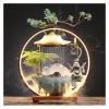 AFGZQ Ceramics Indoor Water Fountains Home Lucky Circulation Flowing Water Ornament Living Room Desktop Office Fountain with Mist and Backflow Incense Holder (Color : A) view 1