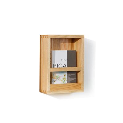 ROYUMI Wooden Magazine Rack Single/Double Levels, Multipurpose Magazine File Holder Wall Mounted, for Bathroom, Living Room, Home Office Organization (Color : Oak, Size : Single Level)