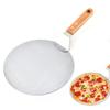 10 Inch Stainless Steel Pizza Peel, Metal Round Pizza Large Pizza Spatula with Wood Handle for Baking Homemade Pizza and Bread or Cheese Serving Tray Oven view 2
