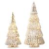 Raz Imports 2023 Bon Noel 11.5" Champagne Ribbed Trees, Set of 2 view 1