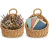 DOITOOL Set of 2 Wicker Hanging Basket for Wall, Front Door, Flowers, Mail, Fruit - Boho Handmade Rattan Hanging Wall Baskets for Garden Farmhouse Home Storage view 1