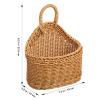 DOITOOL Set of 2 Wicker Hanging Basket for Wall, Front Door, Flowers, Mail, Fruit - Boho Handmade Rattan Hanging Wall Baskets for Garden Farmhouse Home Storage view 3