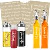 Prefdo 138 Oil and Vinegar Labels for Bottles, White Script Clear Preprinted Condiments Stickers for Squeeze Dispensers Kitchen Pantry Organization, Waterproof & Oil-Proof view 1