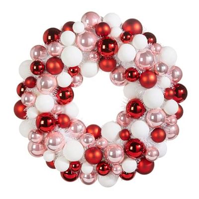 RAZ Imports Jingle & Cocoa 22" Multicolor Ball Ornament Wreath
