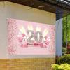 20th Birthday Decorations for Women 20 Years Old Anniversary Party Fabric Sign Poster Pink Photo Background 20th Birthday Party Supplies, 59"x35.4" view 3