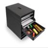 Durable Eco Drawer Box A4 Idealbox Plus | Includes 7 Compartments | Blue Angel Certified and 100 Percent Recyclable | Anthracite Grey | Perfect for Desktop Storage view 3