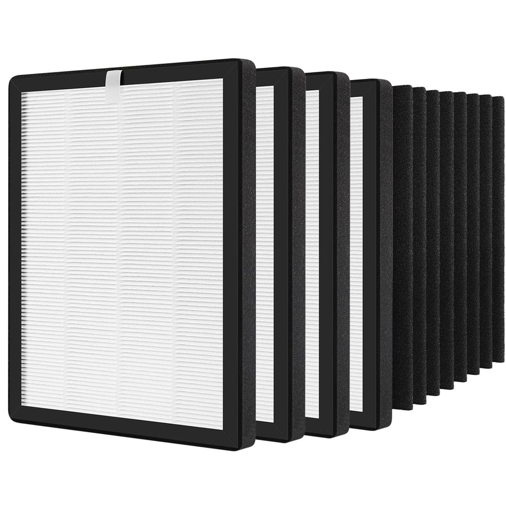 isinlive 4-Pack ProHEPA 9000 Replacement Filters, Compatible with VEVA ProHEPA 9000 Air Pur ifiers, Including 4 Pack HEPA Filters + 8 Activated Carbon Pre-Filters