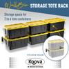 Koova Wall Mounted Tote Rack Storage System, Fits 27-Gallon Black and Yellow Commander Style Bins, Wall Mount Bracket Shelves for Garage Organization, Heavy Duty Steel, Made in USA (1-Piece Add-on) view 2
