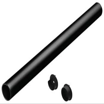 Elef Closet Rod Round with End Supports, Synergy Collection (Black, 29 3/4")