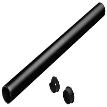 Elef Closet Rod Round with End Supports, Synergy Collection (Black, 29 3/4")