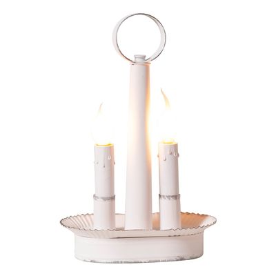 Irvin's Tinware, K18-40RW, Oval Double Accent Light in Rustic White, Rustic Country Home Decor