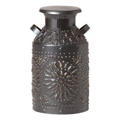 Irvin's Tinware, K18-101SM, Milk Can Accent Light in Smokey Black, Primitive Country Home Decor