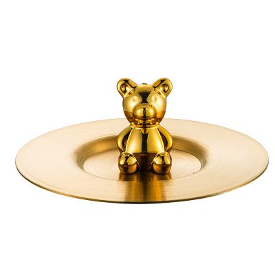 Fdit Stainless Steel Bear Cup Cover, Reusable Tea Coffee Cup Lid Bear Mug Cover for Mugs, Cups and Glass (Gold)