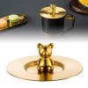 Fdit Stainless Steel Bear Cup Cover, Reusable Tea Coffee Cup Lid Bear Mug Cover for Mugs, Cups and Glass (Gold) view 4