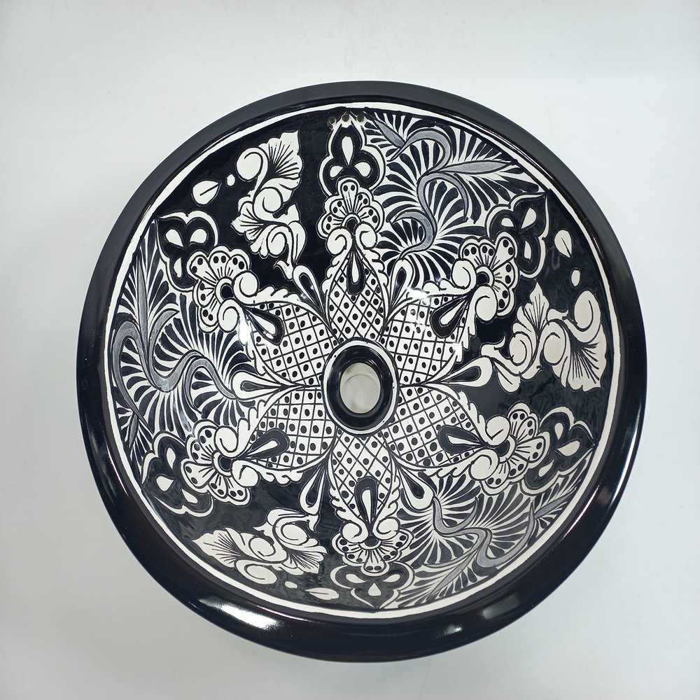17" X 14" TALAVERA SINK drop in or undermount mexican bathroom handmade ceramic