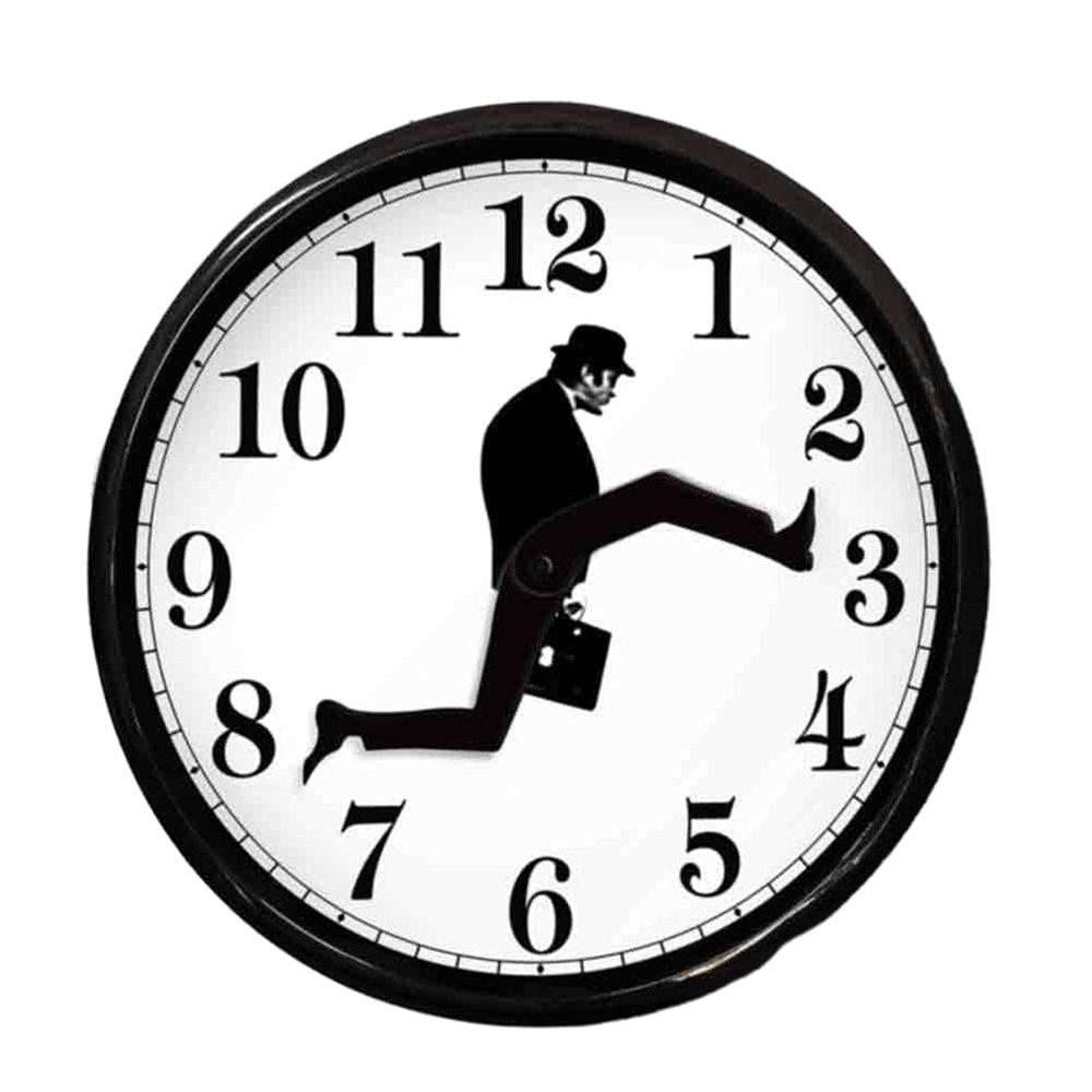 Hztyyier Silent Ministry of Silly Walks Wall Clock, Round Glass, Living Room and Hotel Decor