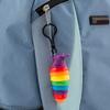 Fun Express Rainbow Fidget Slug Backpack Clip Keychains, 24 Pieces view 2