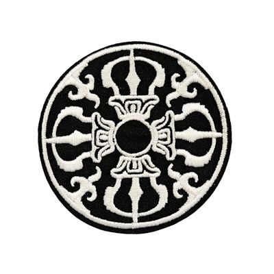 Symbol of Buddhism Patch Embroidered Iron-on/Sew-on Decorative Embroidery Applique Clothing Vest Jacket Premium Stitching Vacation Travel Souvenir Dharma Teachings of the Buddha Mystic
