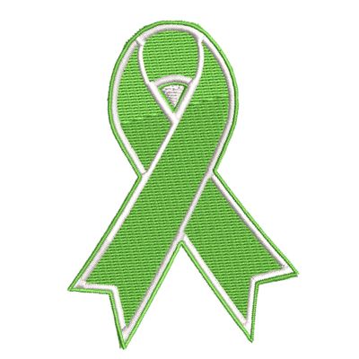 Non-Hodgkin Lymphoma Cancer Lyme Disease Awareness Support Green Ribbon Patch Embroidered Iron-on/Sew-on Decorative Embroidery Applique Clothing Vest Jacket Premium Stitching