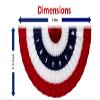 Made in America by Old Glory Bunting. American Pleated Fan Flag Bunting. 1.5 x 3 ft Printed Stars & Stripes USA Indoor/Outdoor Cotton Bunting Banner. Perfect for July 4th & patriotic events. view 2