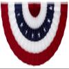 Made in America by Old Glory Bunting. American Pleated Fan Flag Bunting. 1 x 2 ft Embroidered Stars & Sewn Stripes USA Indoor/Outdoor Nylon Bunting Banner. Perfect for July 4th view 1