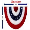 Made in America by Old Glory Bunting. American Pleated Fan Flag Bunting. 1 x 2 ft Embroidered Stars & Sewn Stripes USA Indoor/Outdoor Nylon Bunting Banner. Perfect for July 4th view 2