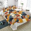 3 Piece Bedding Set,Retro Orange Brown Black Geometric Breathable Duvet Cover Super Soft Pillow Shams,Mid Century Style Washable Bed Sets All Seasons for Bedroom Dorm Hotel RV Full view 4