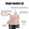 2 Pack Ozizo 1.4 qt Insulated Canteen, Stainless Steel Hiking Water Bottle with Handle, Mixing Ball, and Straw (Black and Pink) view 4