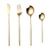 Stainless steel cutlery spoon set cutlery knife fork spoon four-piece set hotel western tableware steak knife and fork set Goldfour-piece view 1