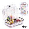 Evergreen X Seahorse 56 Medication Lock Box - Medium, First Aid Kit, Childproof, Empty Lockable Medicine Box to Store Medications, Diabetic Supplies. NO SUPPLIES INCLUDED (Clear + Squiggle) view 1