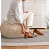 Thgonwid Round Unstuffed Pouf Cover, Leather Foot Stool Ottoman with Storage, Bean Bag Floor Chair, Multi Functional Footrest for Living Room, Bedroom or Balcony (Mushroom) view 2