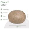 Thgonwid Round Unstuffed Pouf Cover, Leather Foot Stool Ottoman with Storage, Bean Bag Floor Chair, Multi Functional Footrest for Living Room, Bedroom or Balcony (Mushroom) view 3