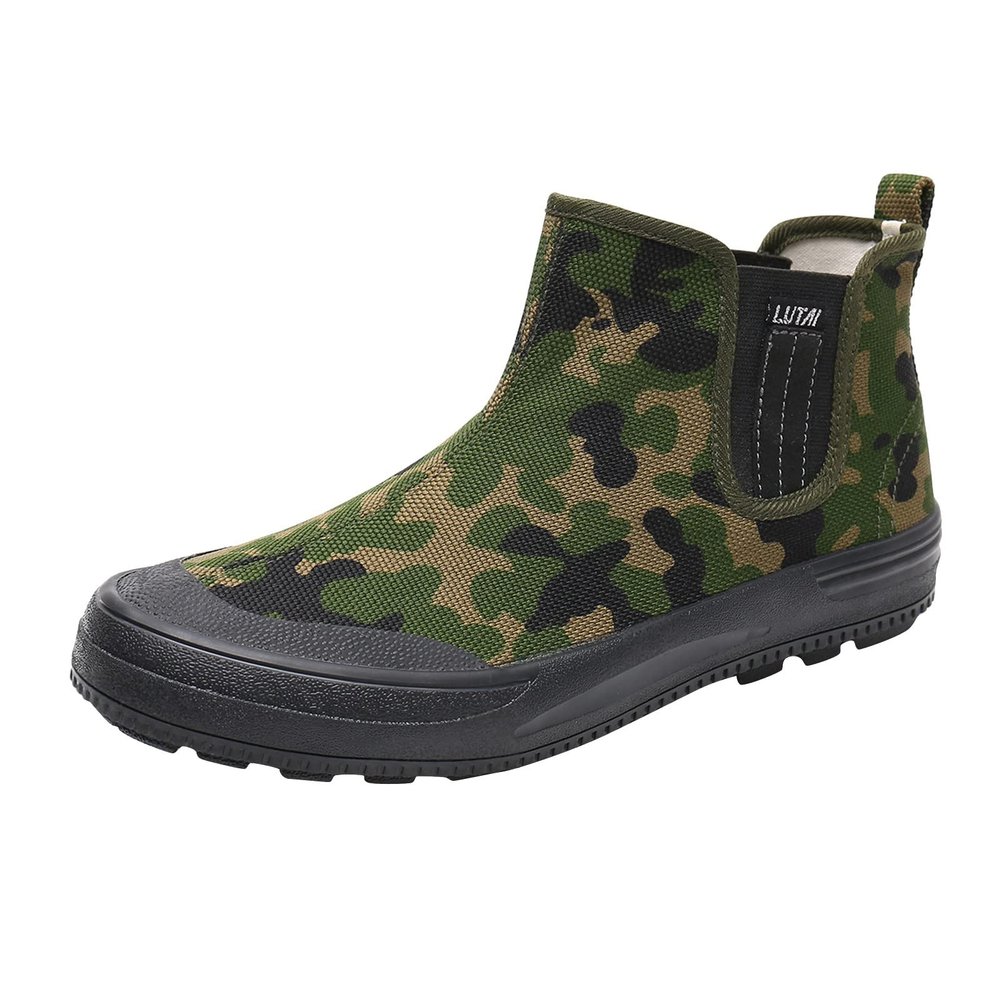 CsgrFagr Men Shoes Breathable Canvas Men Shoes Autumn Rubber Soled High Top Shoes Labor Shoes Mens Sneaker Slippers (Camouflage, 8)
