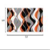 Abstract Orange Bathroom Runner Rug Bathmat Soft Bath Shower Bathtub Kitchen Door Mat,Gradient Grey Geometric Black Stripes Washable Floor Doormat Area Carpet for Bedroom Laundry Room Hallway,24"x71" view 3
