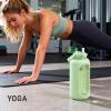 SIEROZUR 74oz Glass Water Bottle with Straw & Handle Lid | Half Gallon Motivational Water Jug with Time Marker & Silicone Sleeve | BPA-Free Borosilicate Glass for Gym, Home & Workout view 2