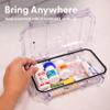 Evergreen X Seahorse 56 Medication Lock Box - Medium, First Aid Kit, Childproof, Empty Lockable Medicine Box to Store Medications, Diabetic Supplies, Needles. NO SUPPLIES INCLUDED (Clear + MedSafe) view 3