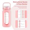 SIEROZUR 74oz Glass Water Bottle with Straw & Handle Lid | Half Gallon Motivational Water Jug with Time Marker & Silicone Sleeve | BPA-Free Borosilicate Glass for Gym, Home & Workout view 4