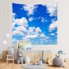 BELECO Blue Sky Tapestry Wall Hanging 176x118Inch Blue Sky White Clouds Backdrop Art Wall Decor Cloud Tapestries for Bedroom Living Room Dorm Decor view 3