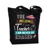 NANOOER Gifts for Teachers, Best Teachers Christmas Gifts Canvas Tote Bag Black with Inner Pocket for Women,Graduation Christmas Gift Reusable Grocery Bag view 1