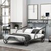 Hlcodca Metal Twin Car Bed with Four Wheels, Guardrails and X-Shaped Frame Shelf for Boys Girls,No Box Spring Needed (Silver/Car*M) view 1