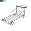 Hlcodca Metal Twin Car Bed with Four Wheels, Guardrails and X-Shaped Frame Shelf for Boys Girls,No Box Spring Needed (Silver/Car*M) view 2