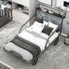 Hlcodca Metal Twin Car Bed with Four Wheels, Guardrails and X-Shaped Frame Shelf for Boys Girls,No Box Spring Needed (Silver/Car*M) view 4